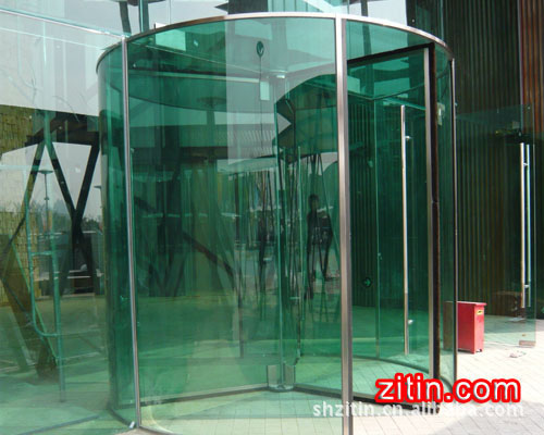 Glass automatic revolving door